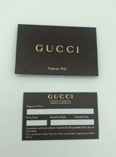certificat d'authenticité gucci